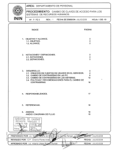 k N°: P. PE-9 REV.: 1 FECHA DE EMISION:JULIOI2ÜOB HOJA: 1