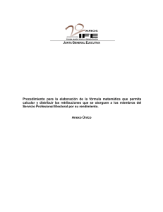 Procedimiento para la elaboración de la fórmula matemática que