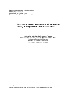 Unit-roots in spatial unemployment in Argentina. Testing in the