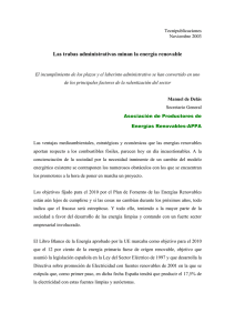 Las trabas administrativas minan la energía renovable