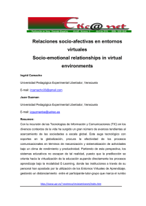 Relaciones Socio-Afectivas en Entornos Virtuales