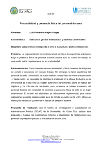 Productividad y presencia física del personal docente