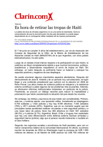 Es hora de retirar las tropas de Haití
