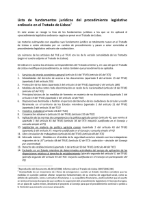 Lista de fundamentos jurídicos del procedimiento legislativo