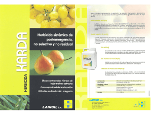 Herbicida de poslemergencia no residual y no selectivo. Efeciivo