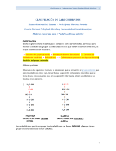 clasificación de carbohidratos