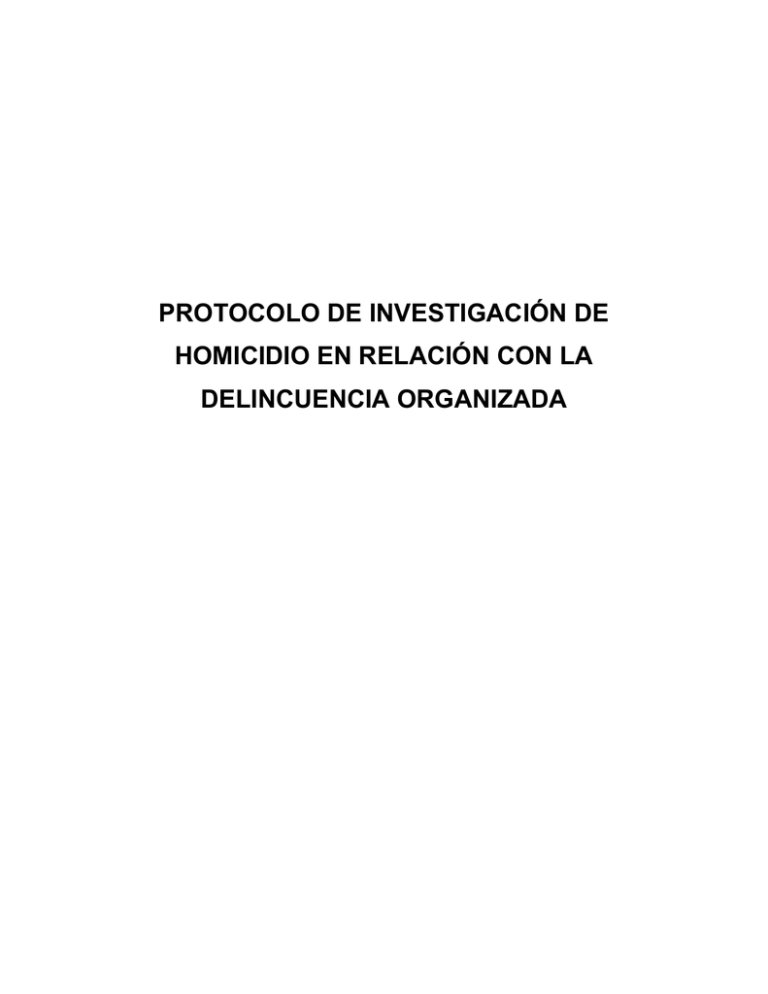 Protocolo De Investigación De Homicidio En Relación