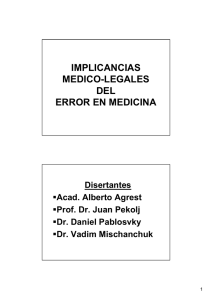 IMPLICANCIAS MEDICO-LEGALES DEL ERROR EN MEDICINA