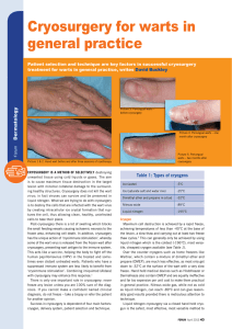 Cryosurgery for warts in general practice