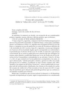 El error del consumidor (Sobre la “inducción a error” en la Ley Nº