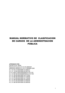 MANUAL NORMATIVO DE CLASIFICACION DE CARGOS DE LA