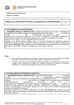 Modelo constancia notarial - Intendencia de Montevideo.