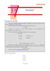 TEMA 18 Sucesiones* Concepto de sucesión.