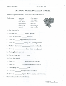 name (nombre) bate (fecha) learnwg number words in spanish