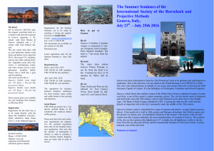 Brochure Summer Seminars 2016 - International Society of the
