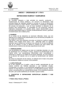 ANEXO I – ORDENANZA Nº 1.179/13 DEFINICIONES RUBROS Y