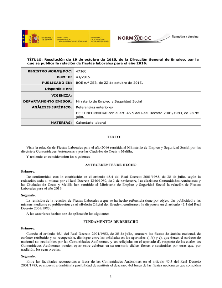 Dirección General de Empleo.