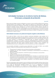 Actividades humanas en el entorno marino de Doñana