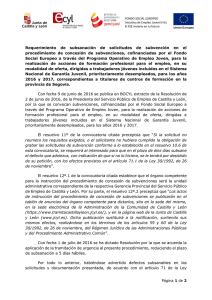 Requerimientos subsanación - Sede electrónica de Castilla y León