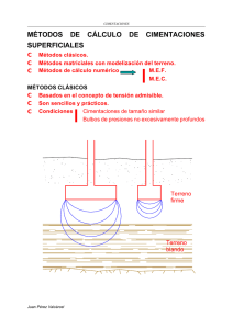 MÉTODOS DE CÁLCULO DE CIMENTACIONES SUPERFICIALES