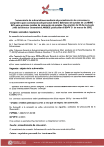 Convocatoria de subvenciones mediante el procedimiento de