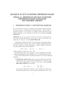 bloque ii: ecuaciones diferenciales tema 6: sistemas de ecuaciones