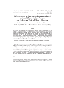Effectiveness of an Intervention Programme Based on Social