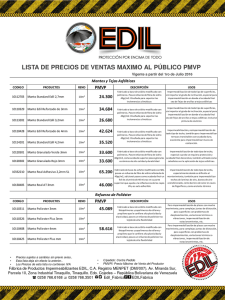 Page 1 PROTECCIÓN POR ENCIMA DE TODO LISTA DE PRECIOS