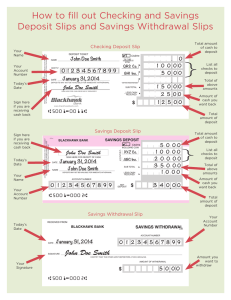 How to fill out Checking and Savings Deposit