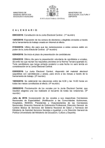 CALENDARIO - Ministerio de Sanidad, Servicios Sociales e Igualdad