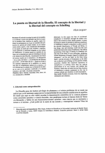 La puesta en libertad de la filosofía. El concepto de la libertad y la