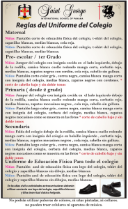 Reglas del uniforme del colegio