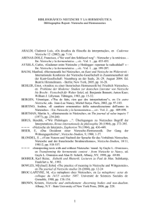 NIETZSCHE Y LA HERMENÉUTICA Bibliographic Report