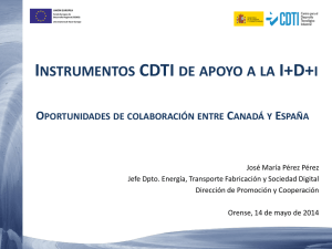 INSTRUMENTOS CDTI DE APOYO A LA