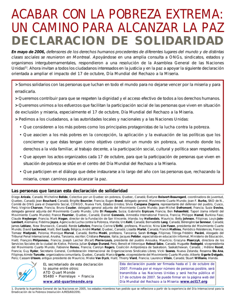 acabar con la pobreza extrema: un camino para alcanzar