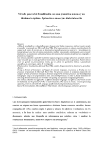 Método general de lemaﬁzación con una gramática mínima y un