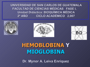 Hemoglobina y Mioglobina - USAC. Facultad de Ciencias Médicas