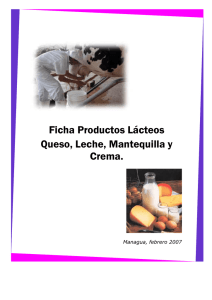 Ficha Productos Lácteos Queso, Leche, Mantequilla y Crema.