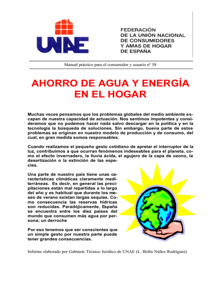 AHORRO DE AGUA Y ENERGÍA EN EL HOGAR