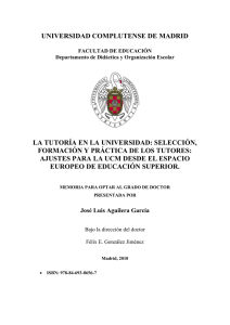 UNIVERSIDAD COMPLUTENSE DE MADRID LA TUTOR&Iacute;A EN LA