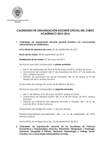 CALENDARIO DE ORGANIZACIÓN DOCENTE OFICIAL DEL