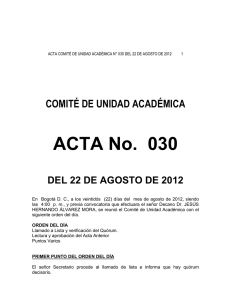 ACTA No. 030 - Universidad Libre