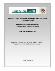 Modelo Técnico Financiero UNIONES DE CREDITO
