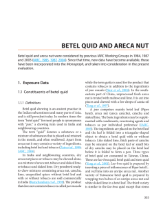 BETEL QUID AND ARECA NUT - IARC Monographs on the