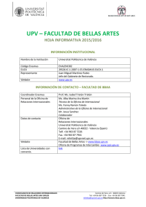 UPV – FACULTAD DE BELLAS ARTES