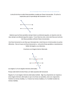 La lección de hoy es sobre líneas paralelas cruzadas