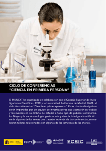 ciclo de conferencias “ciencia en primera persona”