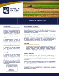 técnico en agronegocios - Universidad Da Vinci de Guatemala