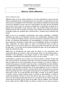 FICHA 3 Epicuro. Carta a Meneceo