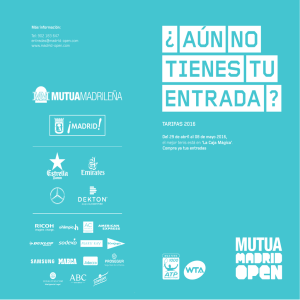 tarifas 2016 - Mutua Madrid Open